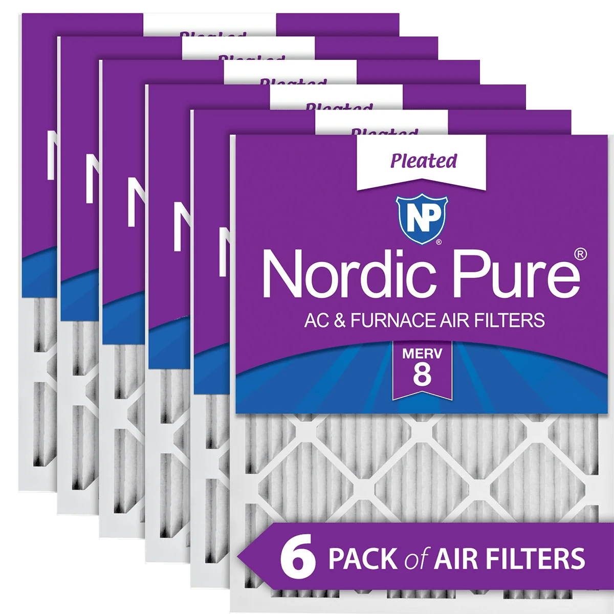 Nordic Pure Pleated AC MERV 8 16x25x1 Air Filter Official Studio Photography